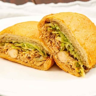 Chicken Torta - Beans, Cheese, Guacamole, Lettuce, Chicken - O