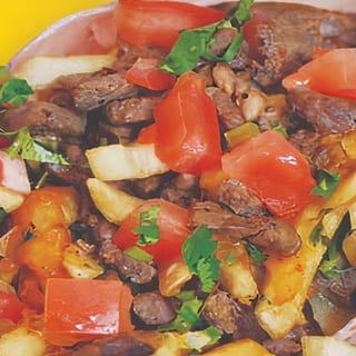 CALIFORNIA BREAKFAST - 3 EGGS, STEAK, BACON, FRIES, CHEESE, SALSA MEX