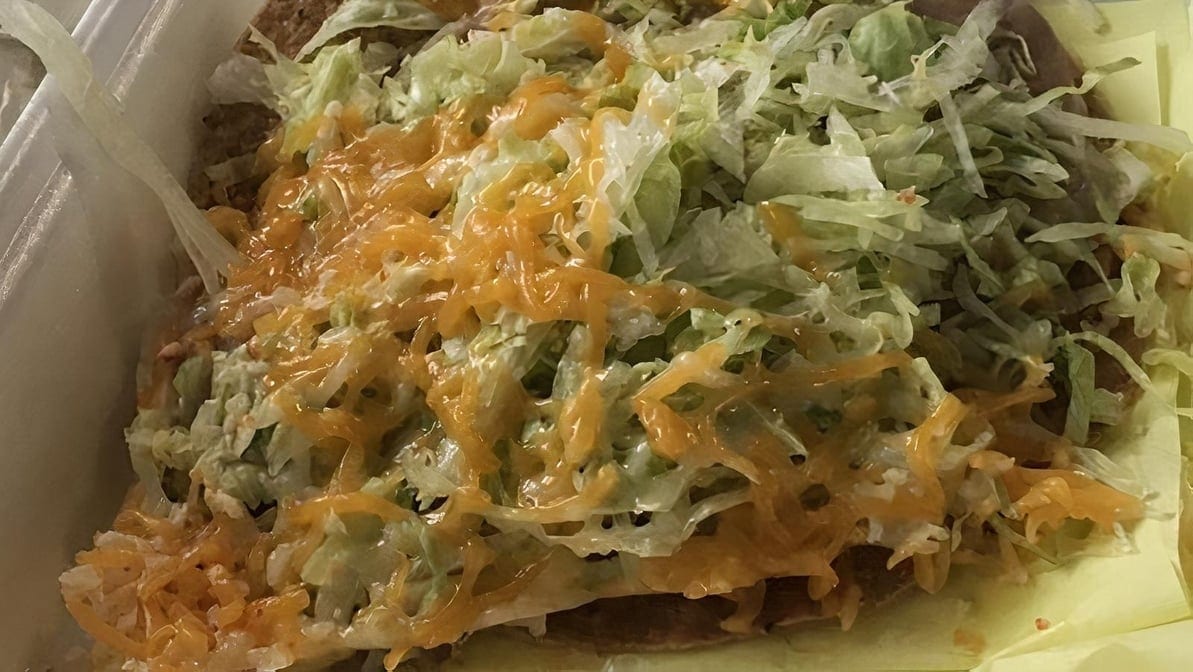 Combo # 2. Bean Tostada, Cheese Enchilada.