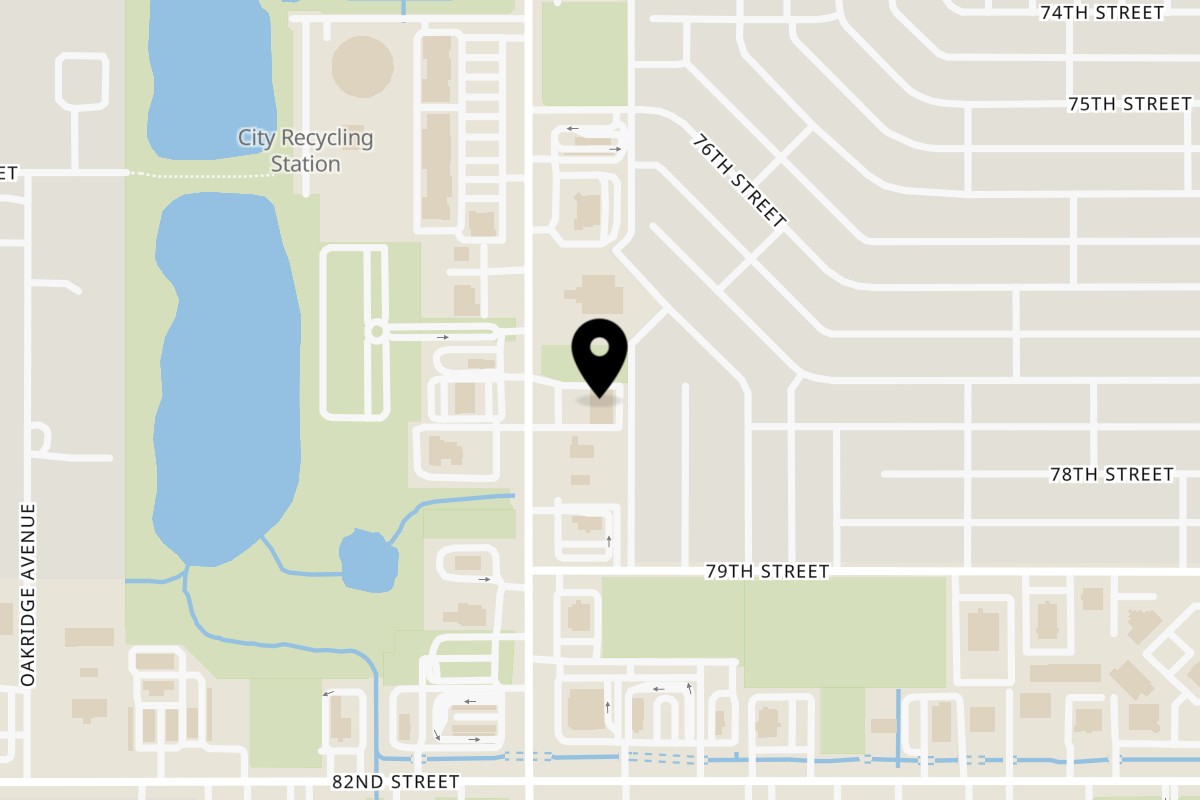 Map showing the location of Roberto's Taco Shop Milwaukee Ave TX on 7717 Milwaukee Ave STE 100 in Lubbock